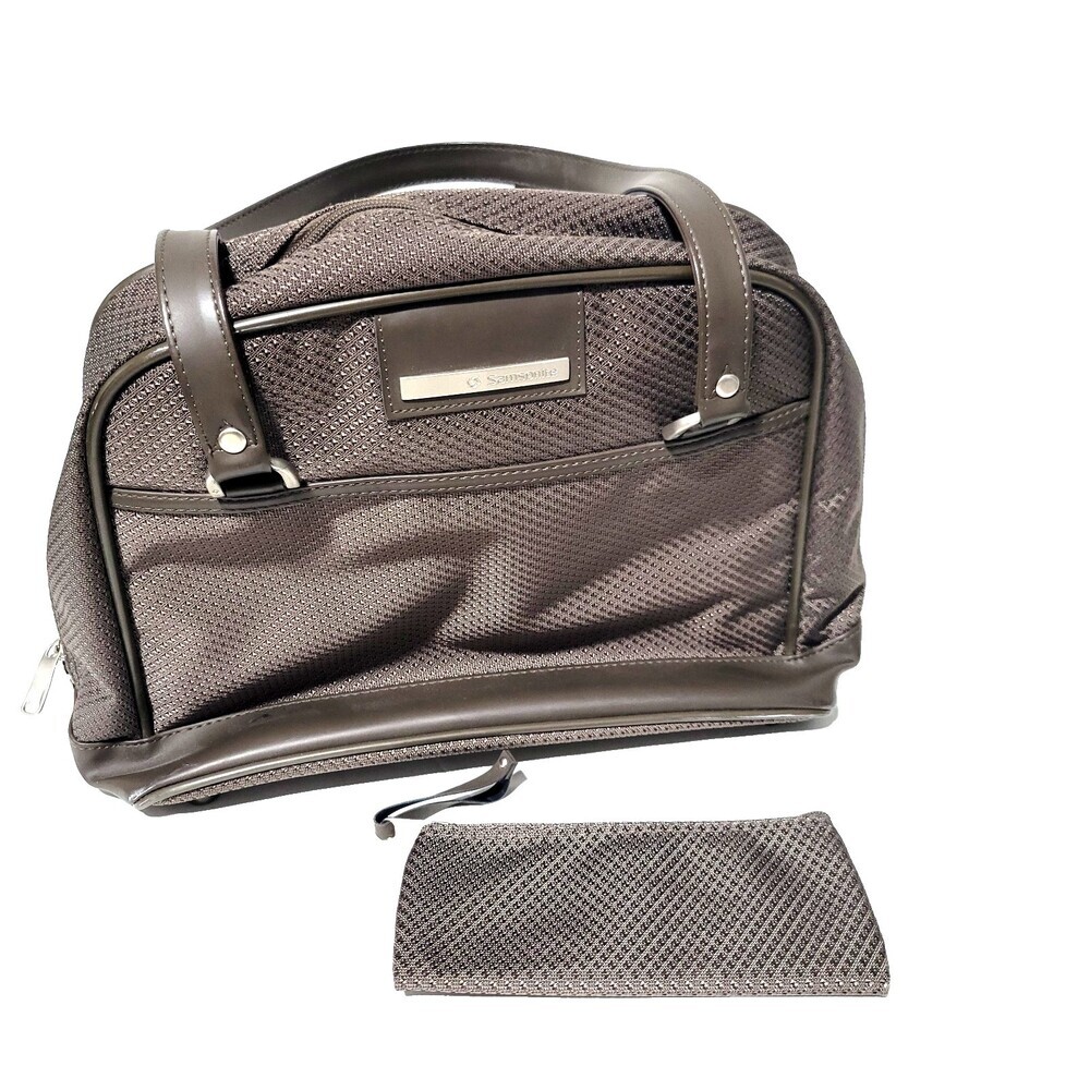 Samsonite Travel Tote Bag & Clutch Laptop Organizer Milan Mocha Zipper Closure